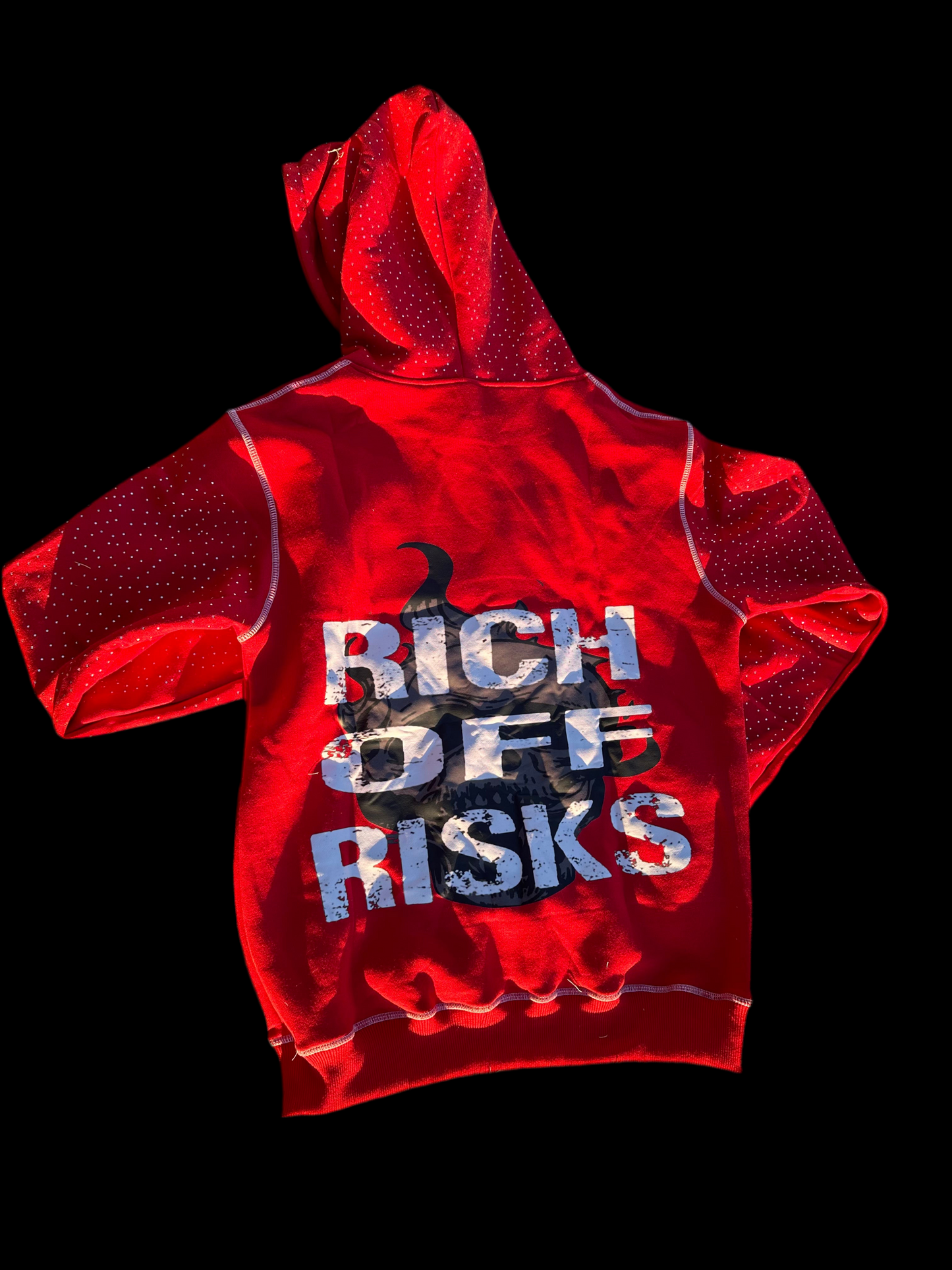 Red slim fit hoodie (with stones)