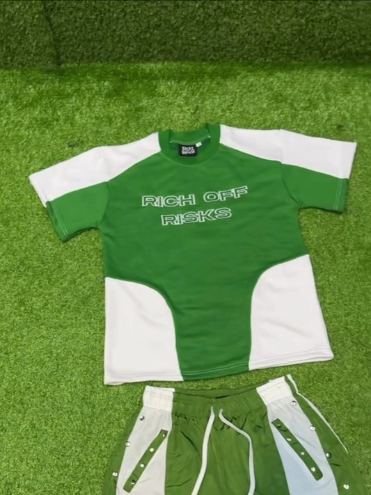 Embroidery Tee With Nylon pants
